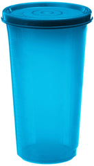 Kuber Industries Virgin Plastic Everday Small Glass 4 Piece Tumbler/airtight Container Leakproof Storage with Lid 350ml (Multi) CTKTC034171