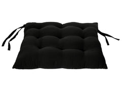 Kuber Industries Chair Pad|Chair Cushion Pad|Chair Cushion with Ties, Pack of 2 (Black)