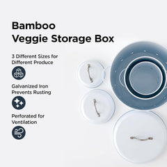 Heart Home Storage Box | Kitchen Stoarge Organizer | Vegetable Basket for Kitchen | Fruit Storage Containers With Handle | KY003WT | S-1800|M-3400|L-9800 | Set of 3 | White