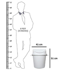 Kuber Industries Plastic Swing Lid Garbage Waste Dustbin for Home, Office, Factory, 30 Liters, Large Size (White) -CTLTC038706