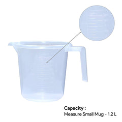 Kuber Industries Virgin Plastic 6 Pieces Transparent Bathroom Mug with Measurement,1100 ml (White)