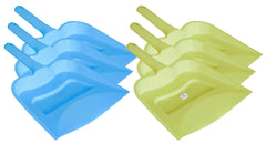 Heart Home 12" Plastic Dustpan, Pack of 6 (Blue & Green)