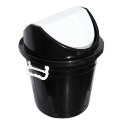 Kuber Industries Plastic Swing Lid Garbage Waste Dustbin for Home, Office, Factory, 30 litres, Large Size (Black) -CTKTC43177, Standard