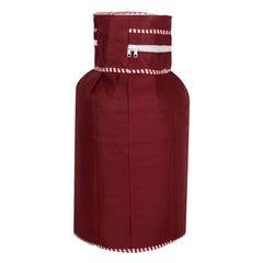 Heart Home Cotton Dust-Water Proof LPG Gas Cylinder Cover (Maroon) - CTHH07599
