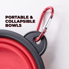 Kuber Industries Dog Food Bowl|Portable & Collapsible Cat & Dog Bowl|Reusable,Durable,Travel-Friendly|Easy to Store Pet Bowls|Perfect Dog Accessories for Indoor & Outdoor Use|LS198R|Red