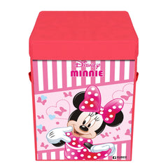 Heart Home Disney Minnie Print Foldable Laundry Basket|Clothes Storage Basket With Handle & Lid,60 Ltr.Pack of 2,(Pink)