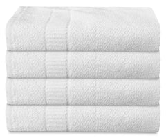 Heart Home Medium Size Soft Absorbent Cotton Face Towel, Newborn Bath Towel, Hand Towel, 30"x18"- Pack of 4 (White) -HS43HEARTH26624
