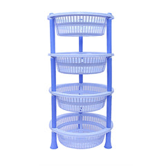 Kuber industries Plastic 2 Pieces 4 Layer Multi-Purpose Kitchen Storage Basket Rack (Blue)-CTKTC25201