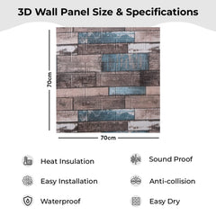 Kuber Industries Foam Brick Pattern 3D Wallpaper for Walls | Soft PE Foam| Easy to Peel, Stick & Remove DIY Wallpaper | Suitable on All Walls | Pack of 2 Sheets,70 cm X 70 cm