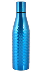 Kuber Industries Hammered Design Stainless Steel Water Bottle, 1000 ML- Pack of 2 (Blue)-HS42KUBMART25187
