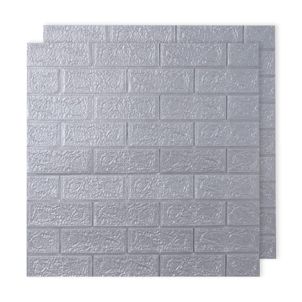 Kuber Industries Foam Brick Pattern 3D Wallpaper for Walls | Soft PE Foam| Easy to Peel, Stick & Remove DIY Wallpaper | Suitable on All Walls | Pack of 2 Sheets, 70 cm X 77 cm