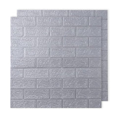 Kuber Industries Foam Brick Pattern 3D Wallpaper for Walls | Soft PE Foam| Easy to Peel, Stick & Remove DIY Wallpaper | Suitable on All Walls | Pack of 2 Sheets, 70 cm X 77 cm
