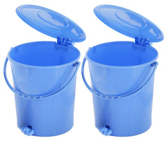 Kuber Industries 2 Pieces Plastic Dustbin Garbage Bin with Handle, 10 Liters (Blue) - CTKTC034632