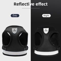 Kuber Industries Dog Harness With Adjustable Leash|Breathable Polyester Mesh Fabric |Large Size|HT-844|Comfortable No-Pull Grip|Quick Release Buckles|Black