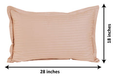Kuber Industries Lining Design Breathable & Soft Cotton Pillow Cover/Protector/Case- 18x28 Inch, Set of 4 (Peach)-HS43KUBMART26769, Standard