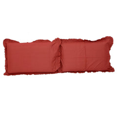 Kuber Industries Embroidered 2 Piece Cotton Pillow Cover Set with Frill Flange - 18" x 27", Maroon
