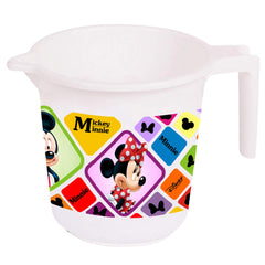 Heart Home Disney Mickey Minnie Print Plastic Bathing Mugs for Bathroom Bath Accessory, 500 ML (Set of 4,Cream & Blue & Black & White) -HS_35_HEARTHS17596