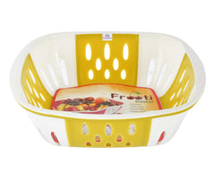 Heart Home Large Multi-Purpose Plastic Storage Baskets for Fruits Vegetables and Kitchen Fridge Dining Table- Pack of 3 (Green)-HS42KUBMART25372