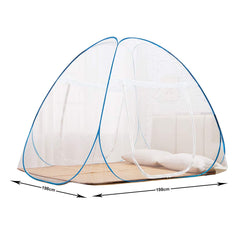 Heart Home Foldable Nylon Double Bed Mosquito Net for Protect Mosquitoes, Flies and Other Insects, (Blue)-46HH0458, Standard