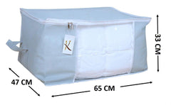 Kuber Industries 3 Piece Non Woven Underbed Storage Organiser Set, Extra Large, Grey and Black