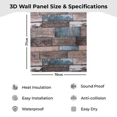Kuber Industries Foam Brick Pattern 3D Wallpaper for Walls | Soft PE Foam | Easy to Peel, Stick & Remove DIY Wallpaper | Suitable on All Walls | Pack of 5 Sheets,70 cm X 70 cm