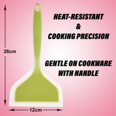 Heart Home Turner | Silicone Wide Spatula Turner | Spatulas Turner for Nonstick Cookware | Omelette Turner for Cooking | Kitchen Turners | New Big Spatula | Pack of 3 | Multi