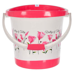 Heart Home Bucket|Plastic Bucket for Bathroom|Tulip Flower Bucket for Bathing|Unbreakable Bucket with Handle|18 Liter|Pack of 2 (Multicolor)