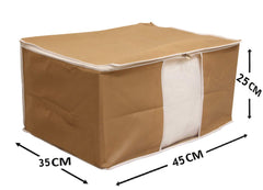 Kuber Industries 3 Piece Non Woven Saree Cover Set, Brown