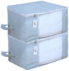 Kuber Industries Non Woven Underbed Storage Organiser Set of 2 (Grey)