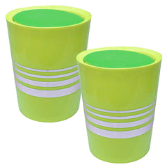 Heart Home Plastic Dustbin/Wastebin With Swing Lid, 7 Liter- Pack of 2 (Green)-47HH0795