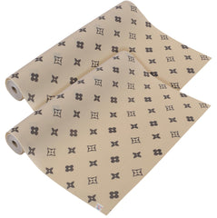 Heart Home Shelf Liner | EVA Kitchen Cabinet Shelf Mat | Anti-Slip Bathroom Mat | Fridge Mat | Table Mat | Star Print Print Wardrobe Mat | 1.5 Meter | Pack of 2 | Beige