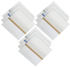 Kuber Industries Lining Design Men's Handkerchiefs, 100% Pure Cotton, Pocket Square Hankies, Classic Plaid Pattern Perfect for Gift, Set of 9 (White) (Model Number: HS_37_KUBMART020441)