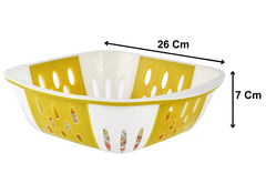 Heart Home Large Plastic Fruit, vegetable Storage Basket- Pack of 3 (Pink & Blue & Green)-HS42KUBMART25411