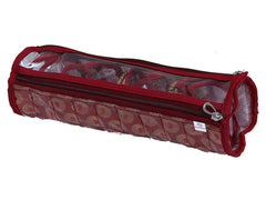 Heart Home Carry Design Laminated Bangle Storage Pouch (Maroon)