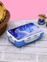 Kuber Industries Model-401 Unbreakable Plastic Medium Airtight Leakproof Lunch Box/Tiffin (Blue)-KUBMART1299,Standard
