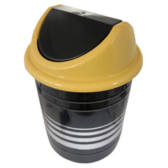 Kuber Industries Plastic 2 Pieces Medium Size Swing Lid Garbage Waste Dustbin for Home, Office, Factory, 10 Liters (Green & Yellow)-KUBMART10254