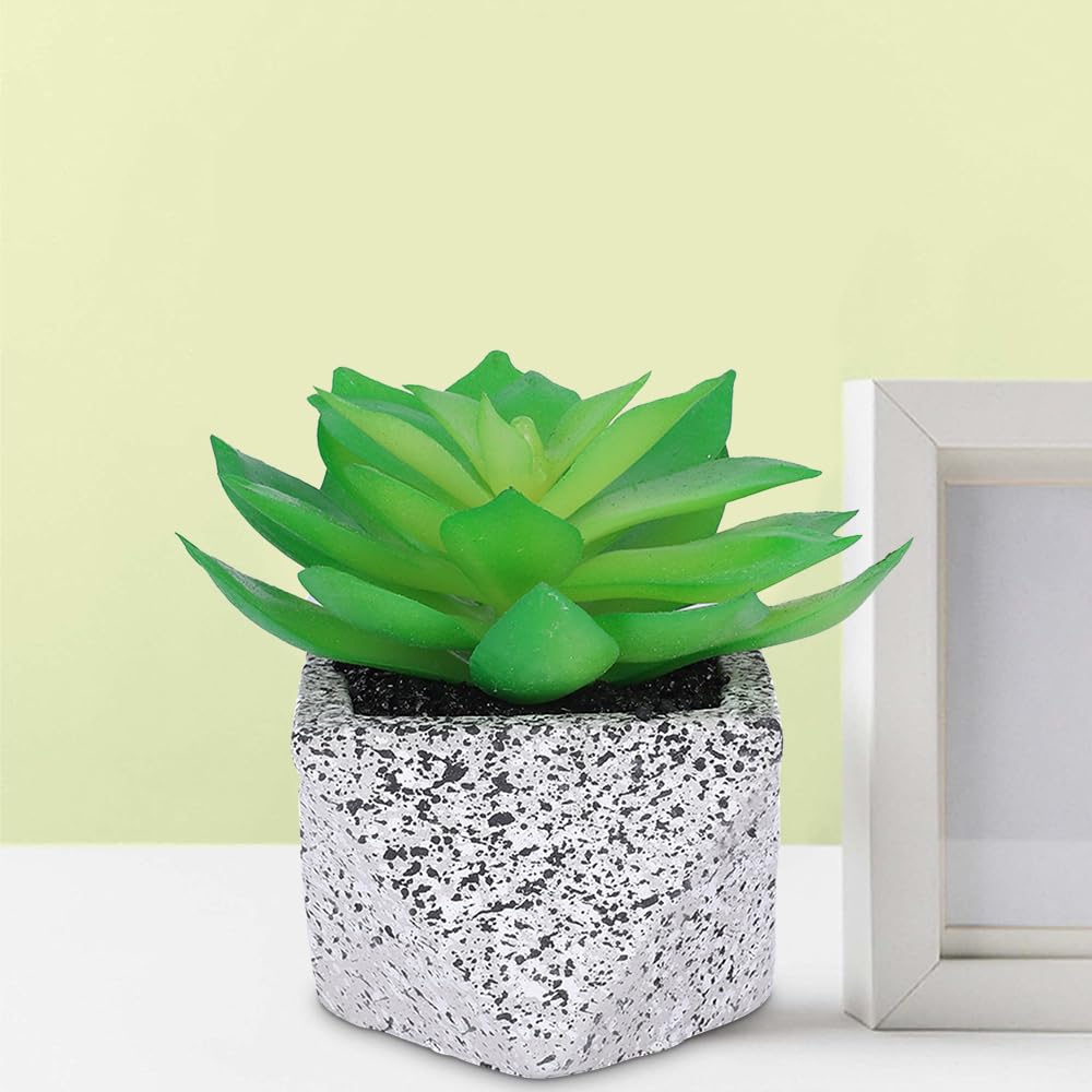 Kuber Industries Artificial Plants for Home Décor|Natural Looking Indoor Fake Plants with Pot|Artificial Flowers for Decoration (Green)