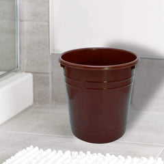 Heart Home Plastic Dustbin|Portable Garbage Basket & Round Trash Can for Home,Kitchen,Office,College,5 Ltr,Pack of 2 (Brown)