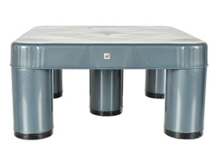 Fun Homes Small Portable,Lightweight, Comfortable Square Plastic Seating Stool/Patla for Home, Bathroom, Kitchen (Grey)