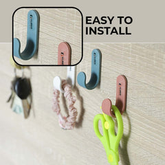 Kuber Industries Sticky Hooks for Wall|Premium PP Build|Durable & Rust-Proof|Self Adhesive Hook for Easy Installation|Multi-Purpose Wall Hooks for Bathroom, Kitchen, Bedroom|Pack of 5|1601|Multicolor