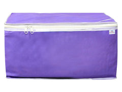 Heart Home Non Woven Petticoat Cover Wardrobe Organiser|Solid Color & Durable Zipper|Ideal For Travel & Storage|Size 36 x 28 x 29 CM|Pack of 3 (Purple)-HS_38_HEARTH21679