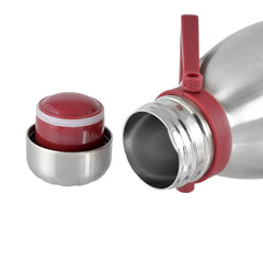 Heart Home Stainless Steel Hot and Cold Vacuum Flask with Carrying Handle & Pouch, 1800ml- Pack of 2 (Silver)-HS42KUBMART25155