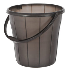 Kuber Industries Plastic Bucket for Home/Kitchen/Office/with Handle & Measuring Scale, 16 Litre (Black)-46KM0324, Standard