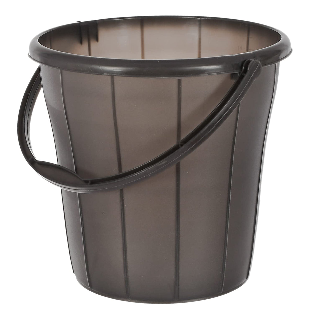 Kuber Industries Multiuses Plastic Bucket with Handle & Measuring Scale, (Black)-46KM0323, Standard