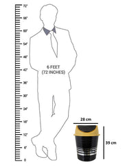Kuber Industries Plastic 3 Pieces Medium Size Swing Lid Garbage Waste Dustbin for Home, Office, Factory, 10 Liters (Black & Yellow)-KUBMART10248