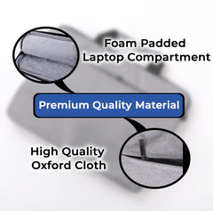 Kuber Industries Laptop Bag/Office Bag | College Bag Size- 38x30x10 cm | Suitable for Laptop Apple/Dell/Lenovo/ASUS/Hp/Samsung/Mi/MacBook/Ultrabook/Thinkpad/Idea pad/Surfacepro (Grey)