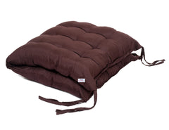 Heart Home Microfiber Back and Seat Chair Cushion for Indoor Outdoor Patio Chair with Ties (Brown)