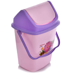 Kuber Industries 2 Pieces Pluto Plastic Swing Printed Garbage Waste Dustbin for Home, Office with Handle, 5 Liters (Purple)-KUBMART3098
