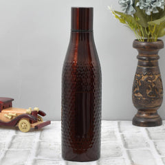 Kuber Industries Hammered Design Lightweight Odour Free Stainless Steel Fridge Water Bottle/Refrigerator Bottle/Sports Bottle, 1000 ML- Pack of 2 (Maroon)-HS42KUBMART25184