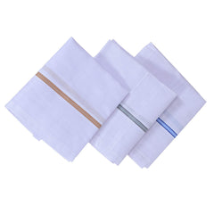 Kuber Industries Cotton Premium Collection Handkerchief|Easy Wash & Premium Cotton Fabric|Plain & Solid Color|Size 44 x 44 CM, Pack of 6 (White)